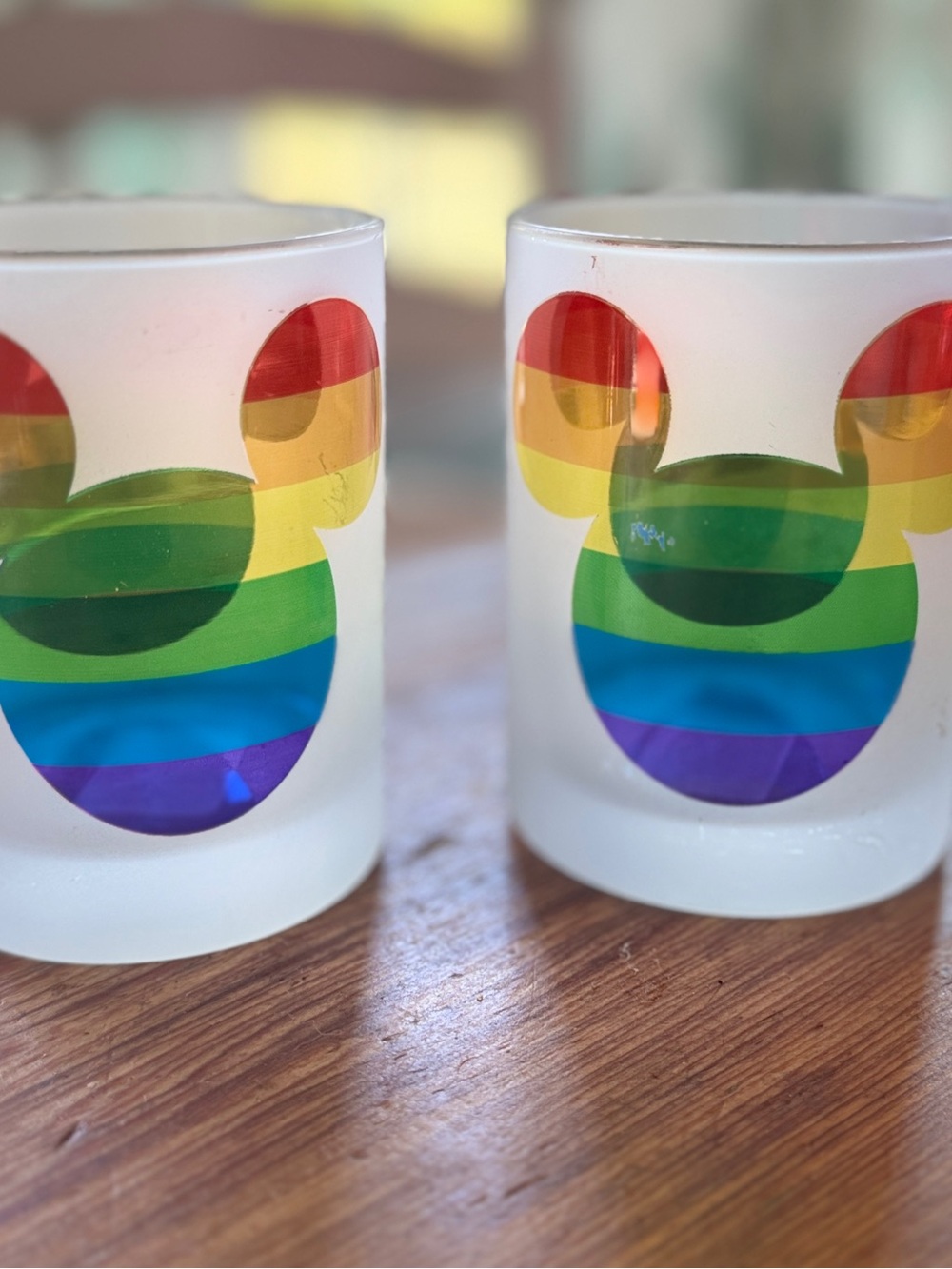 Set of 2 Frosted Disney Pride Collection  10oz glasses #pride #disney #drinkware